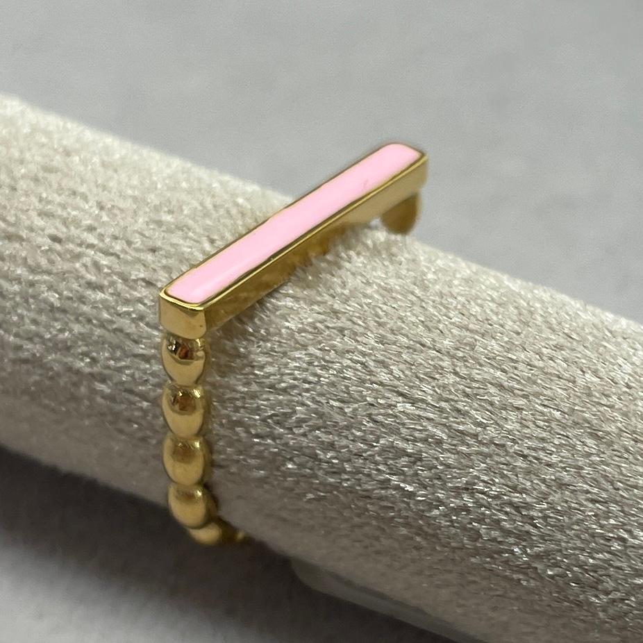 Anello barretta rosa