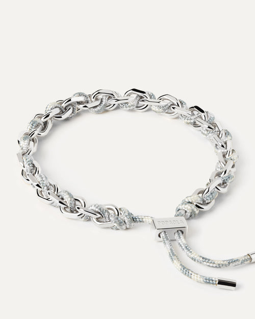 Bracciale Catena Argentata e Corda Sky