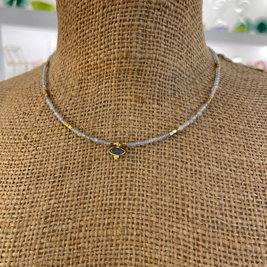 Collana pietra labradorite con pendente