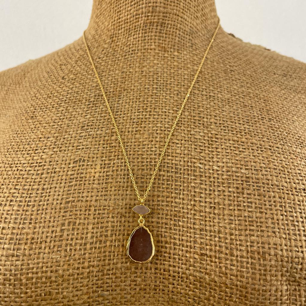 Collana pietra quarzo rosa