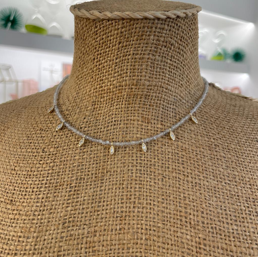 Collana pietra labradorite e pendenti