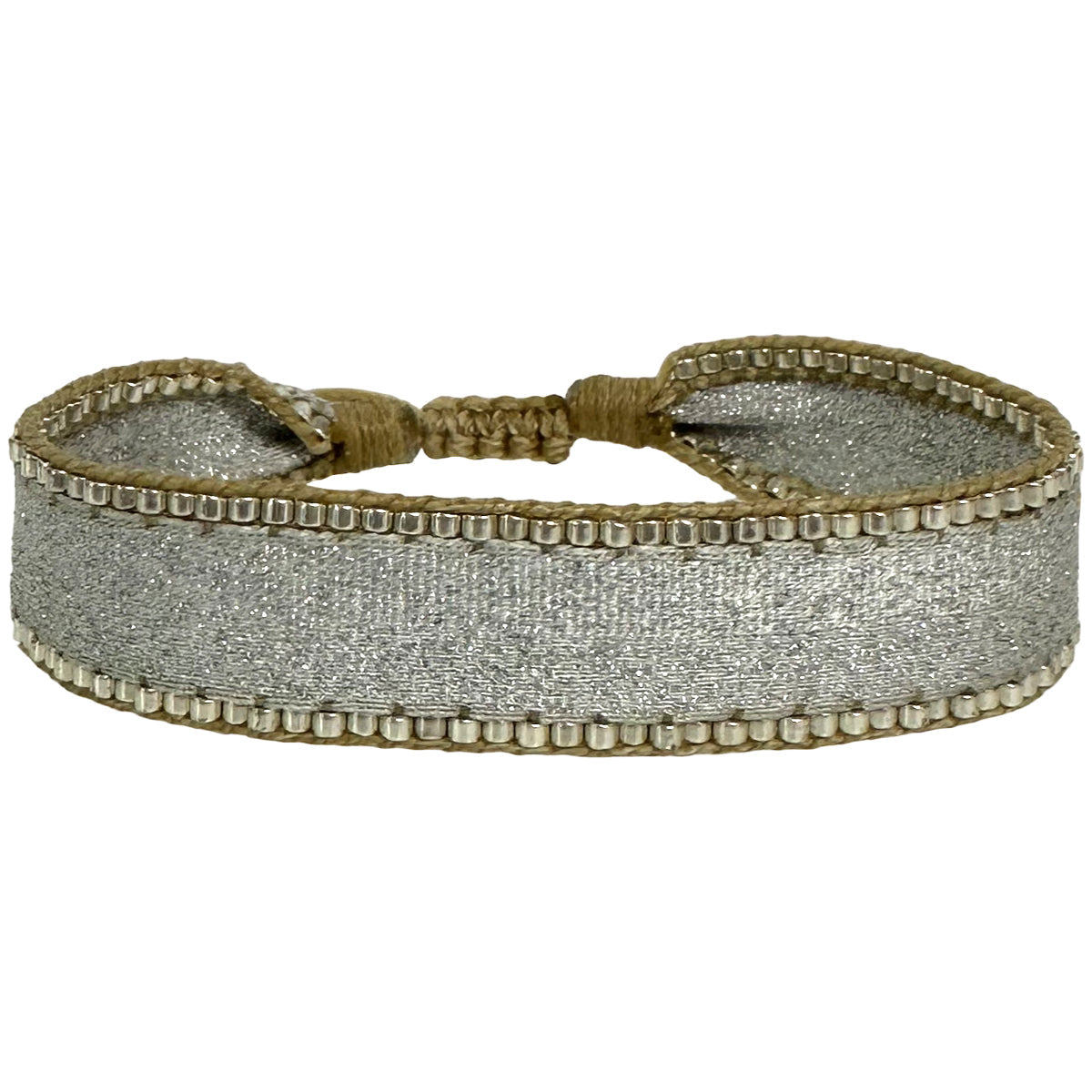 Bracciale in tessuto e perline