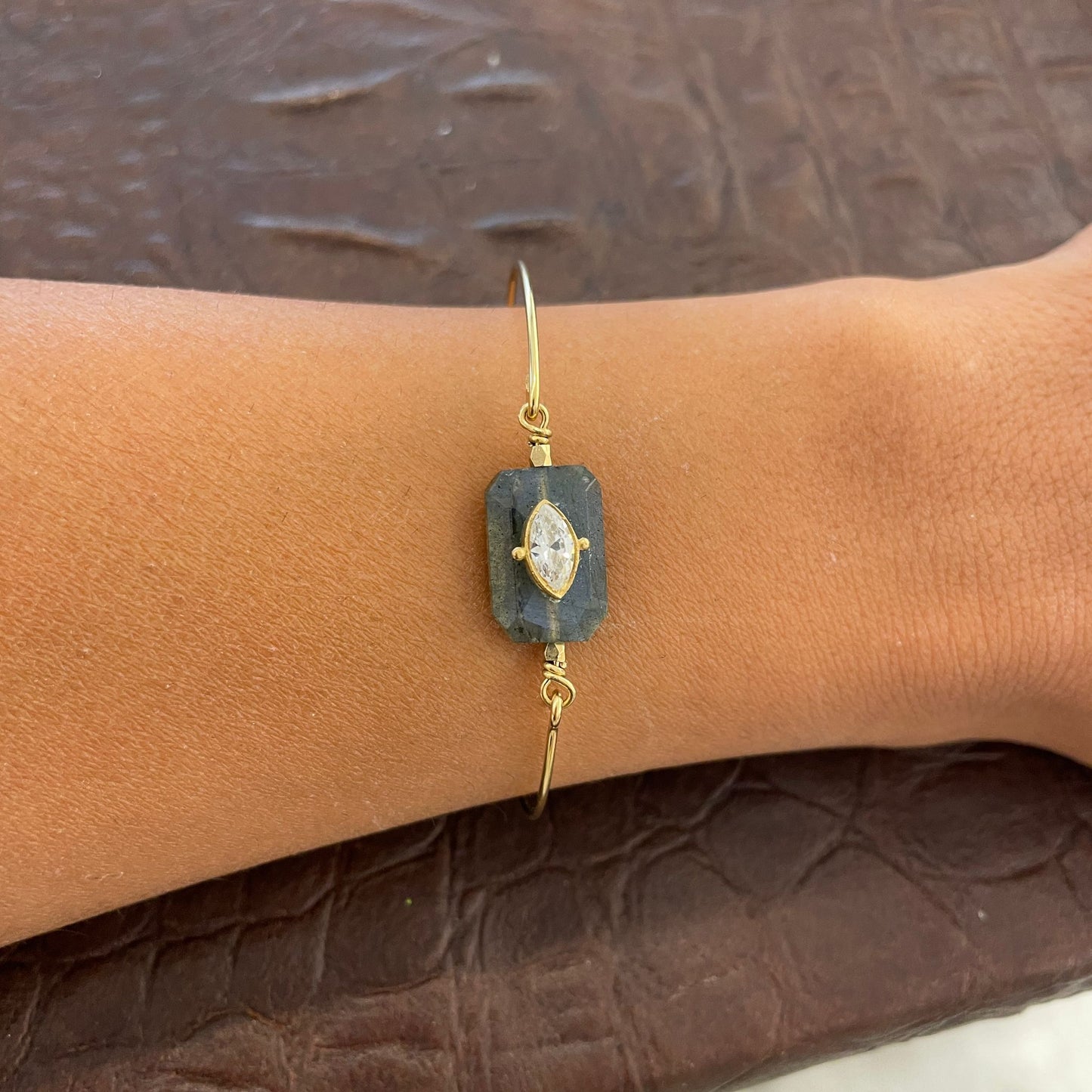 Bracciale labradorite e zircone