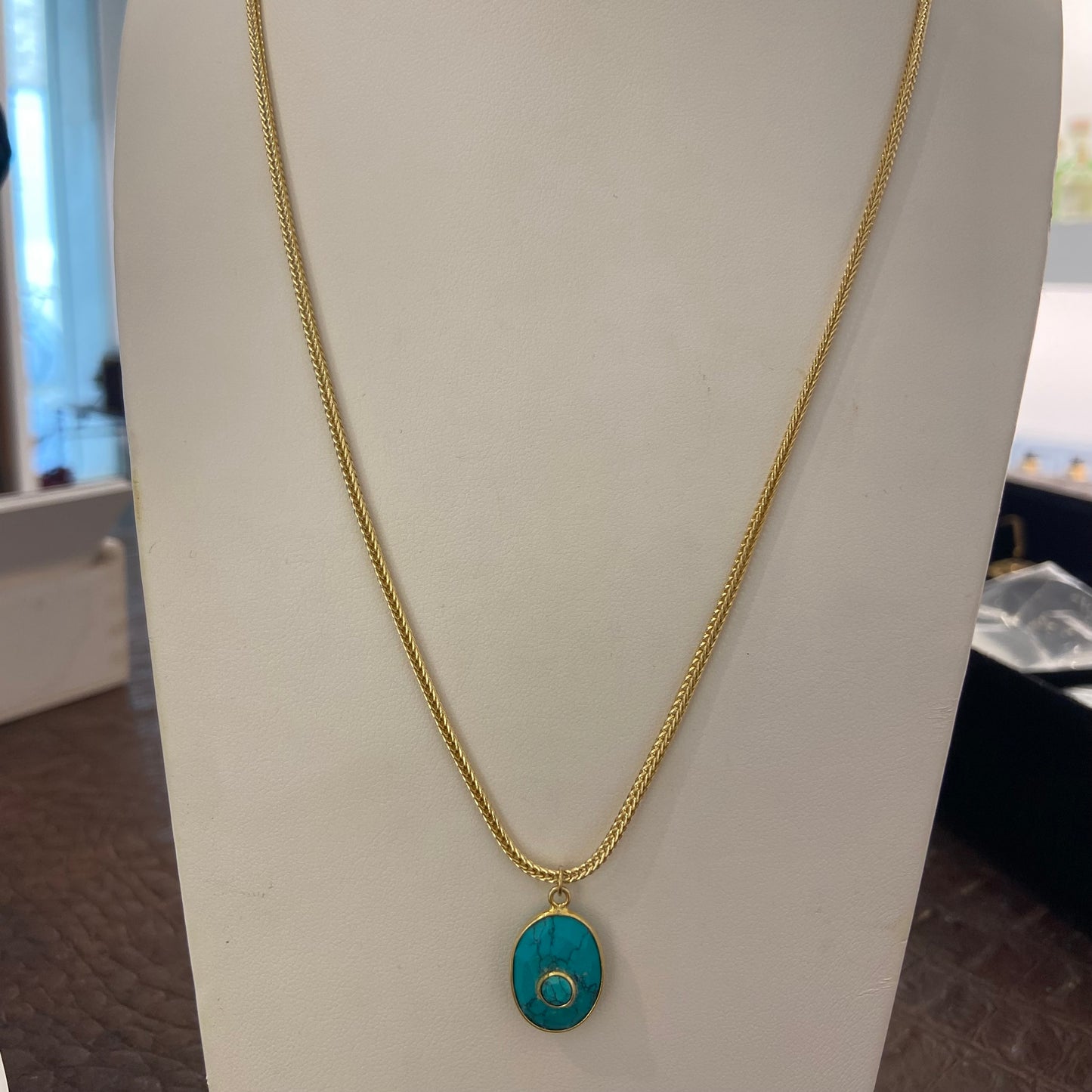 Collana Argento con ciondolo turchese