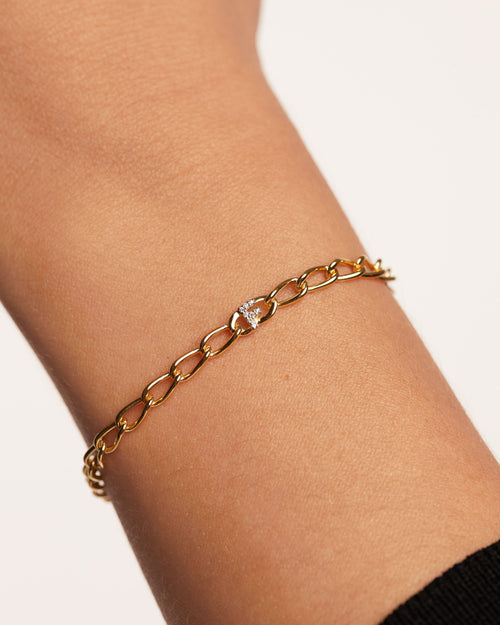 Bracciale a catena LETTERA F