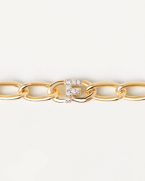 Bracciale a catena LETTERA F