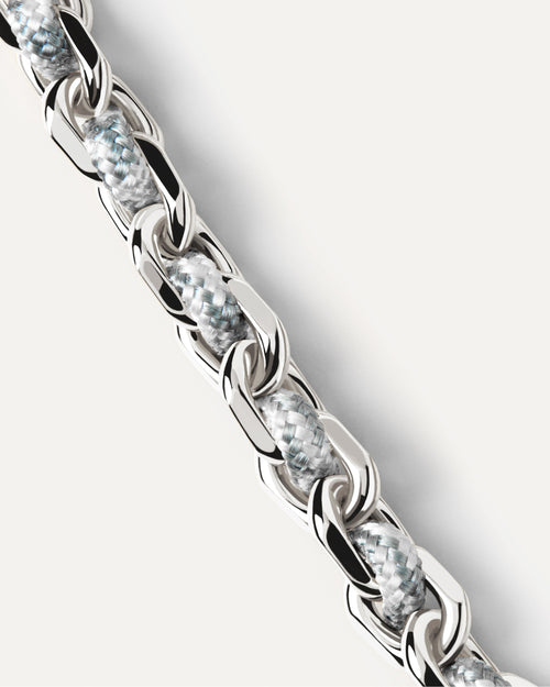 Bracciale Catena Argentata e Corda Sky