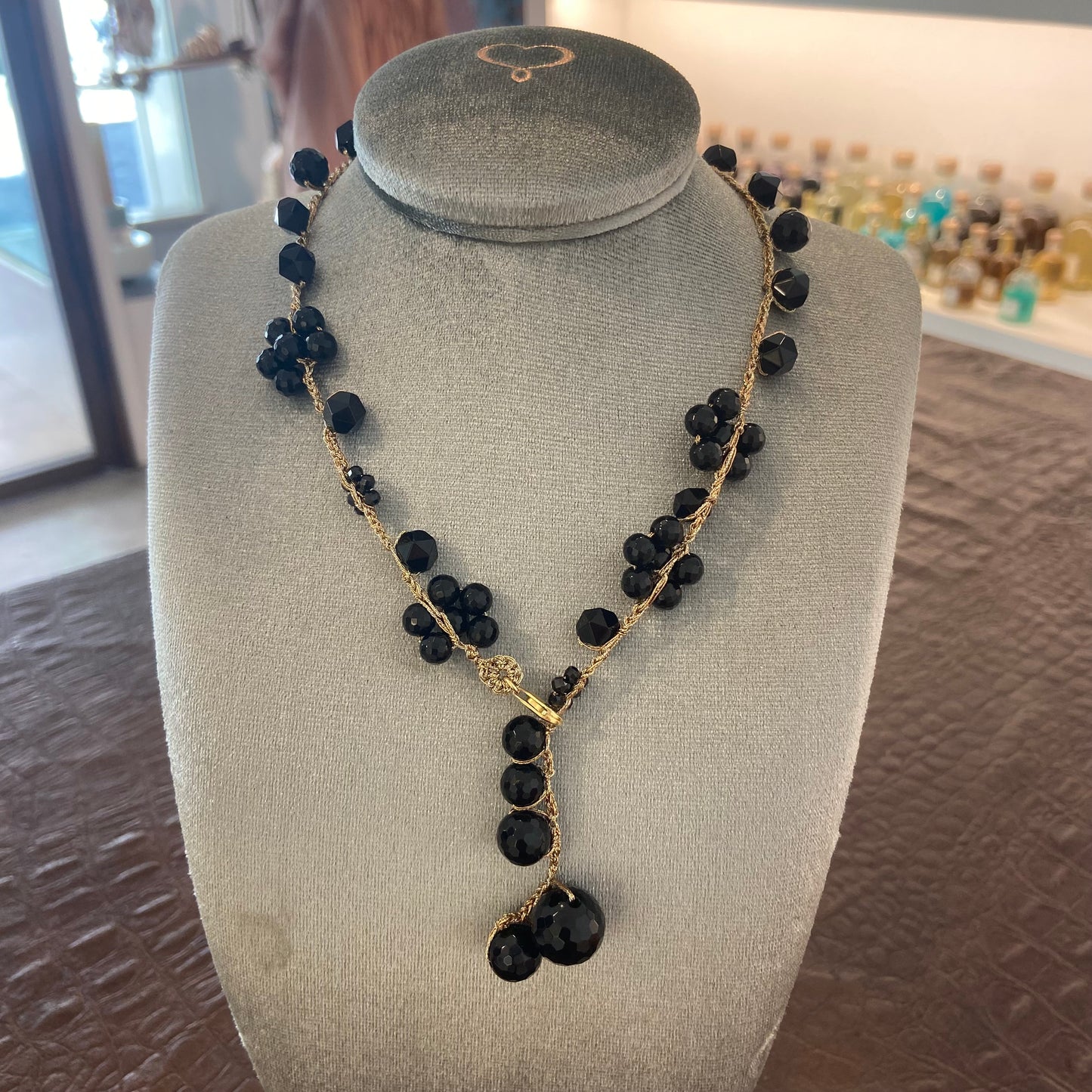 Collana pietre naturali e filo lurex