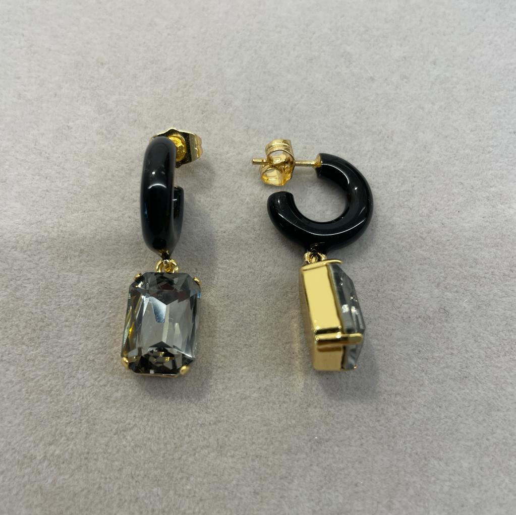 Orecchini cristallo pendente nero