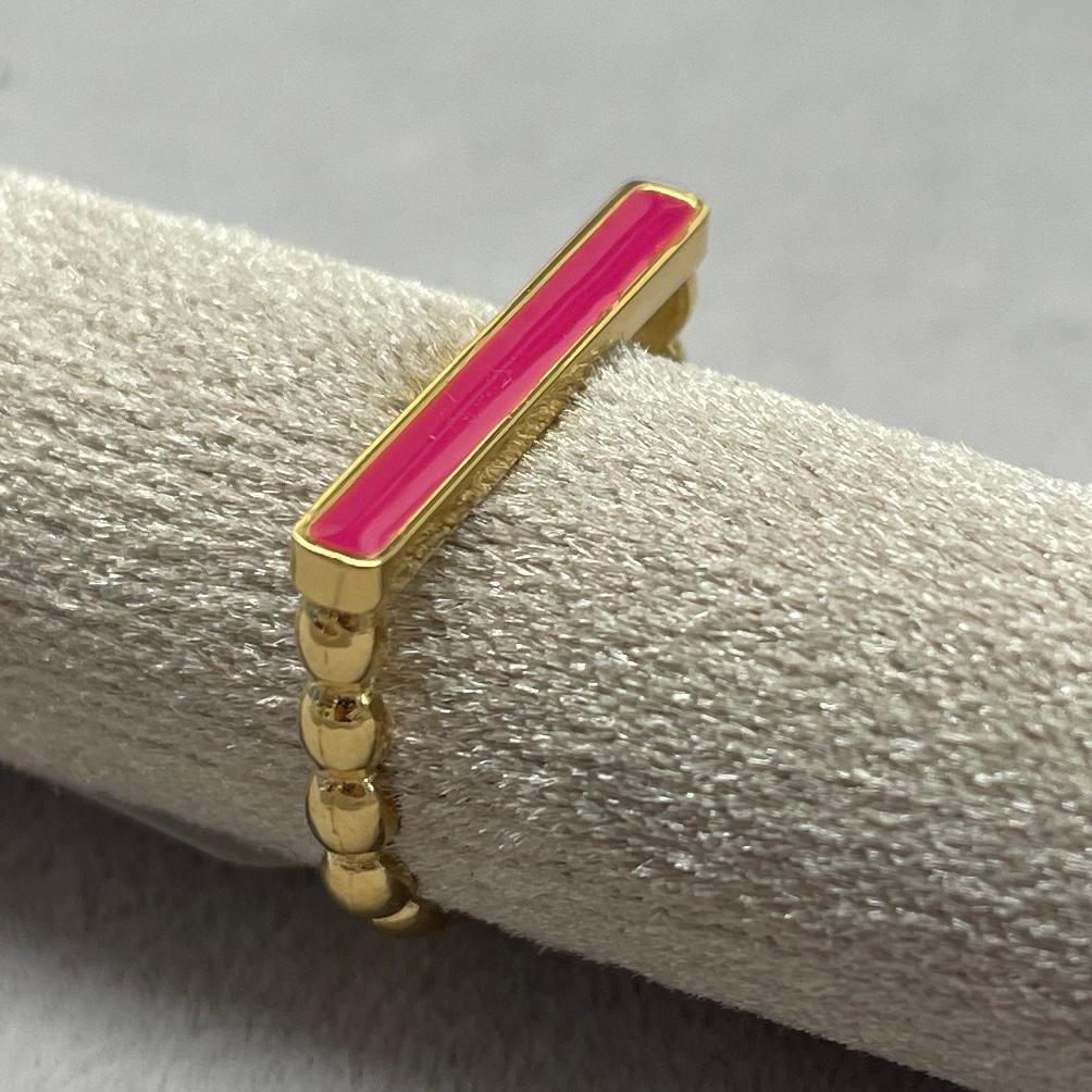 Anello barretta fucsia