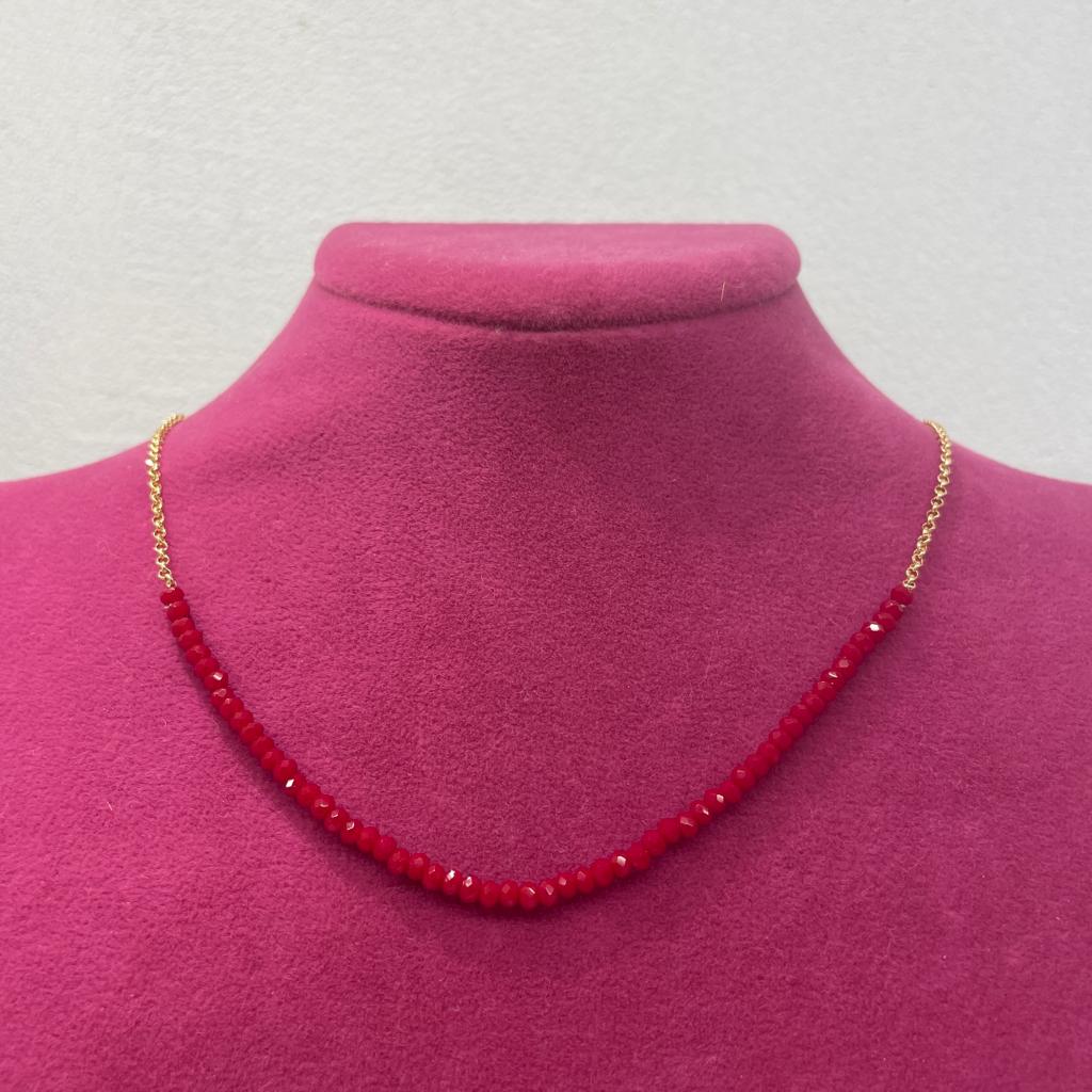 Girocollo pietre rosso