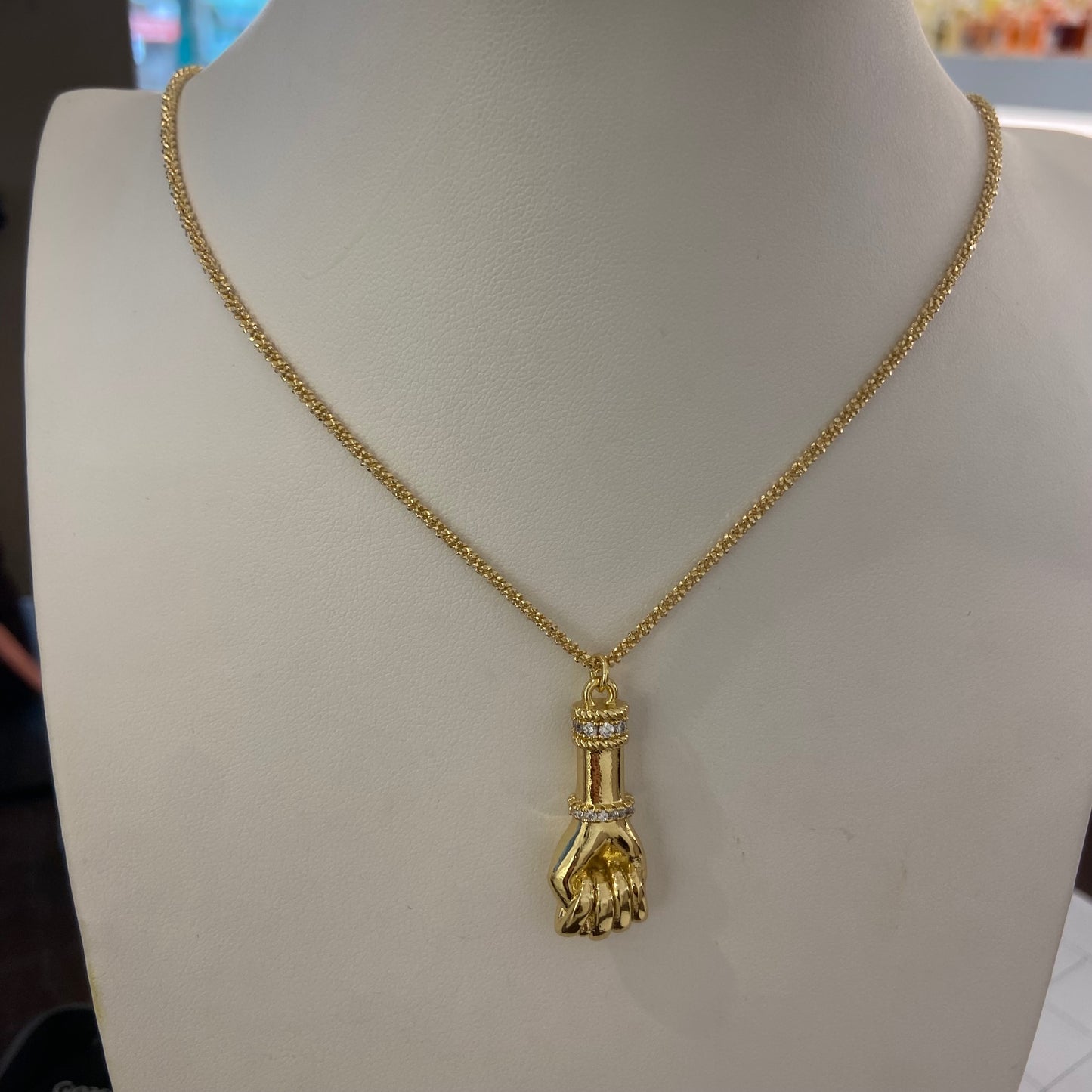 Collana Argento con ciondolo Pugno