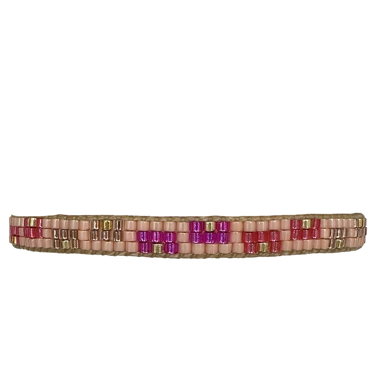 Bracciale con perline rosa