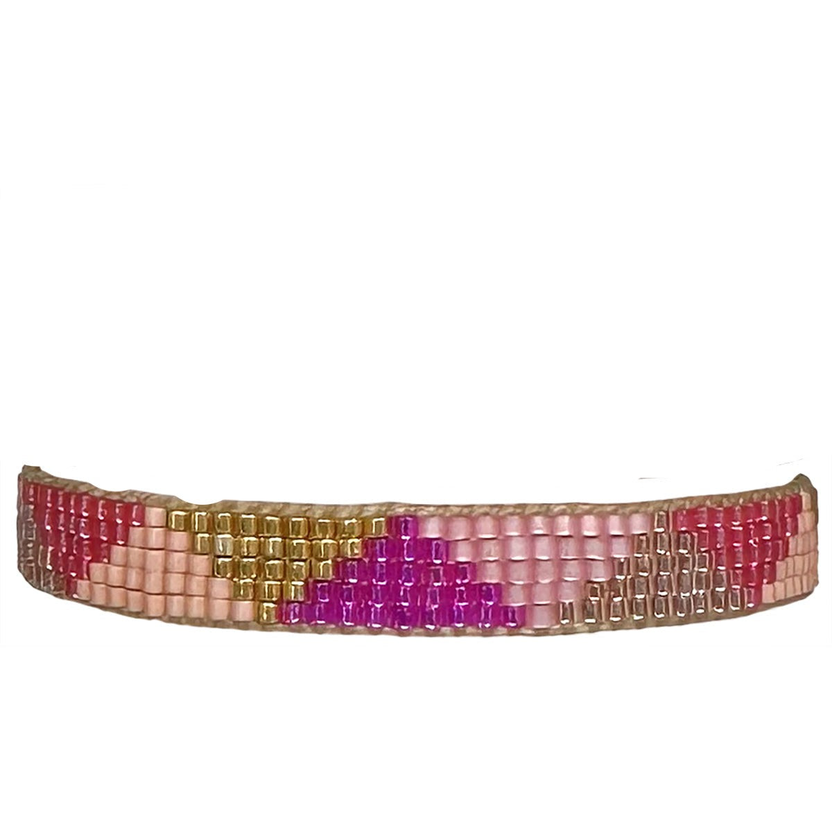 Bracciale con perline rosa