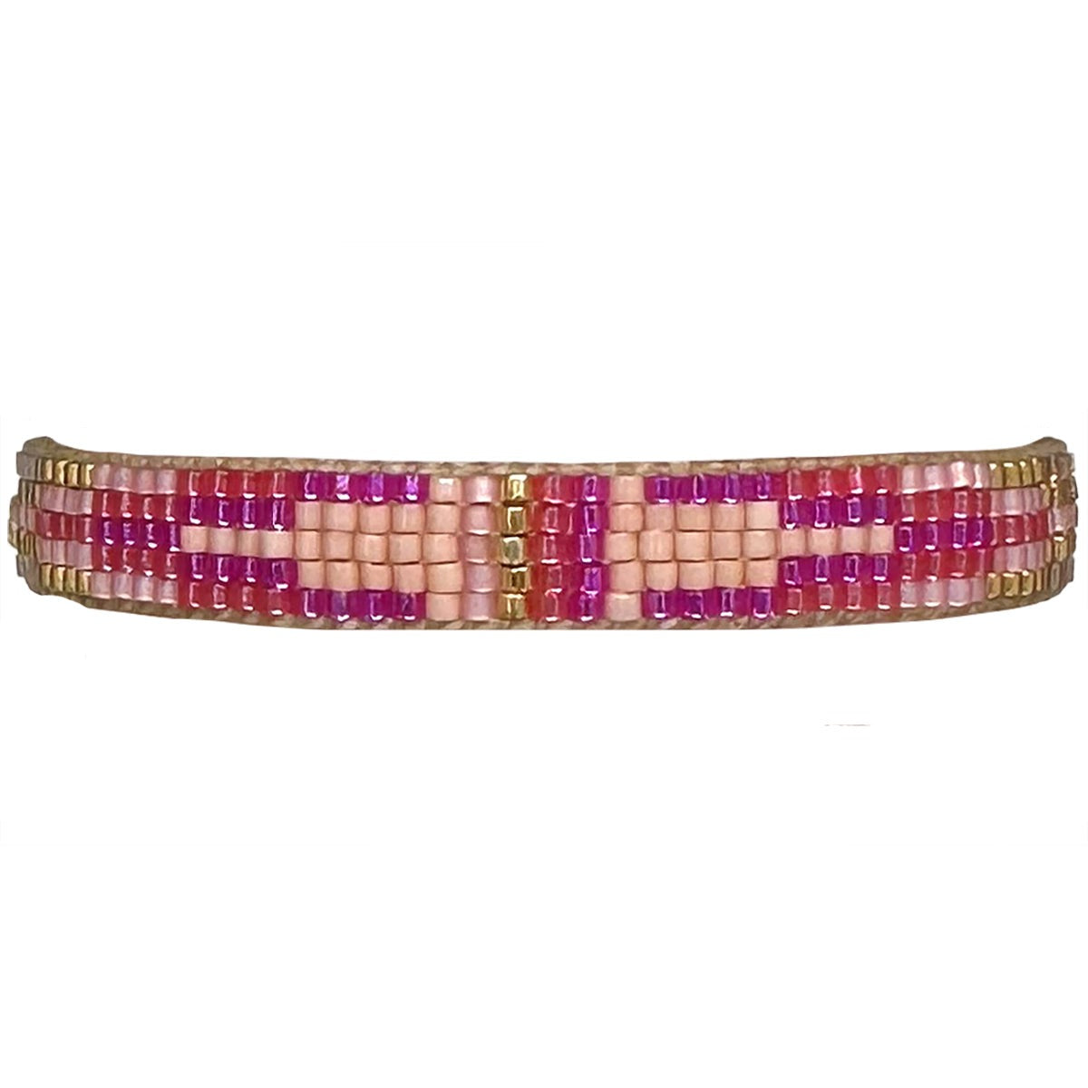 Bracciale con perline rosa