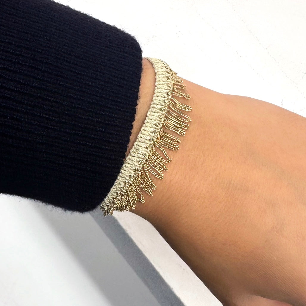 Bracciale frangia - beige