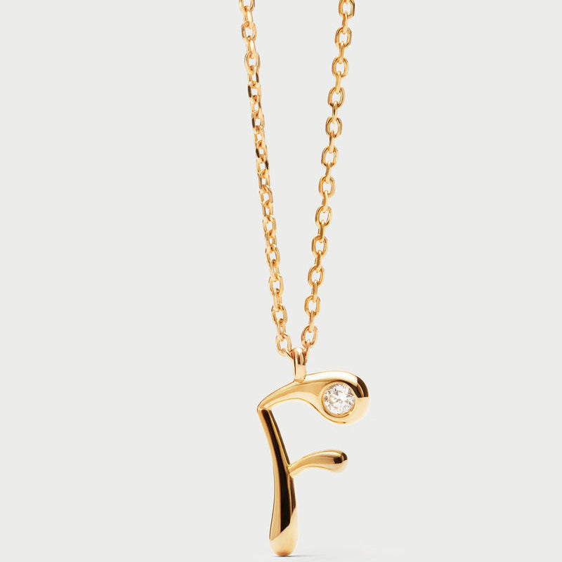 Collana con pendente iniziale F