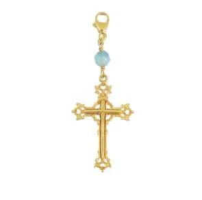 Componente Segni di Te in argento 925 galvanica oro giallo con croce pendente