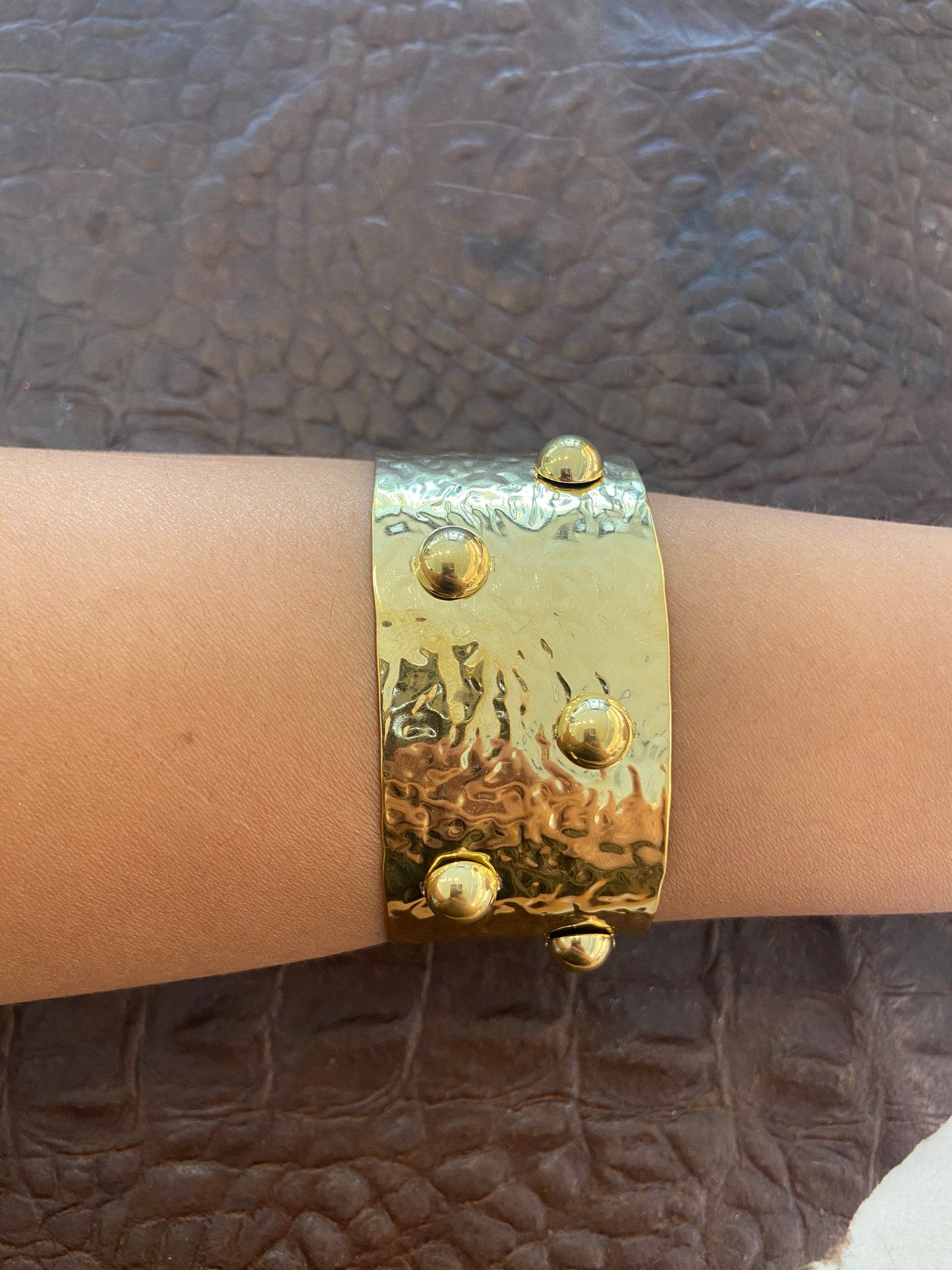 Bracciale Rigido Dorato con palline dorate