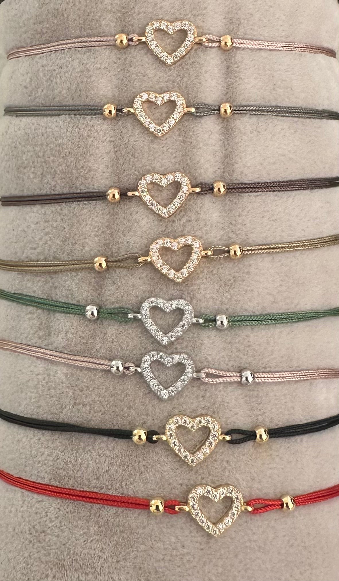 BRACCIALE MINI HEART FILO COLORATO