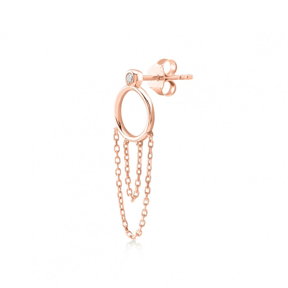 Mono orecchino girly, argento rosato