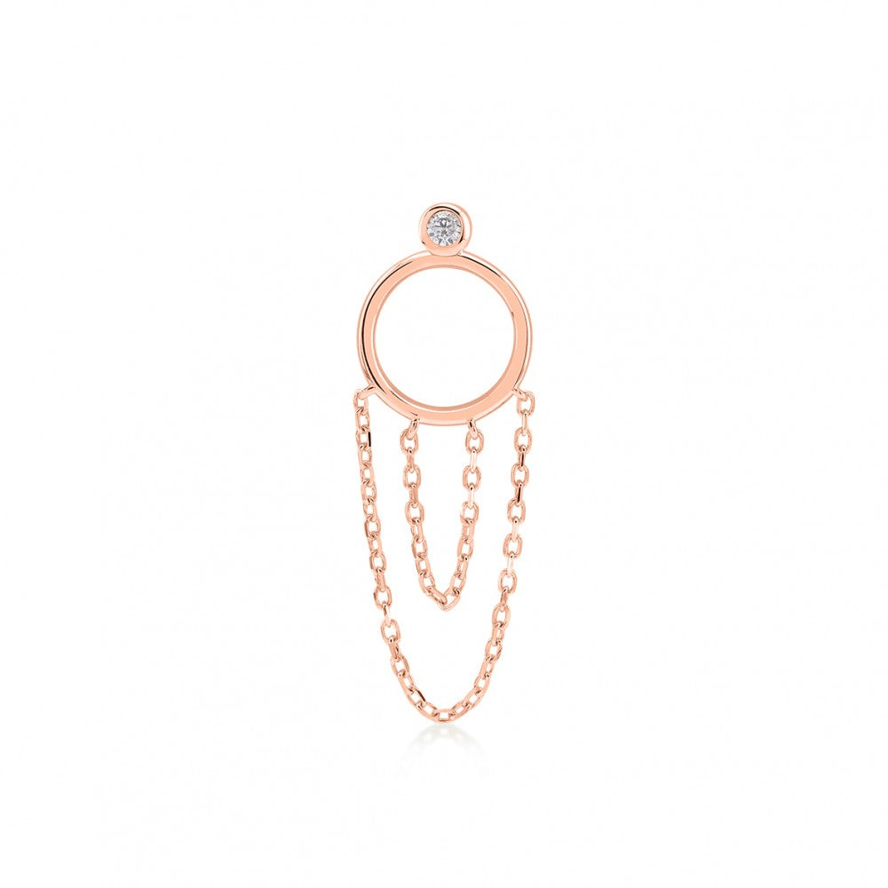 Mono orecchino girly, argento rosato