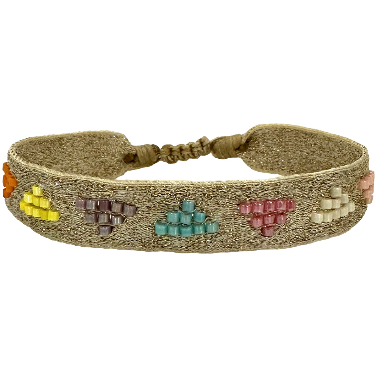 Bracciale in tessuto e perline