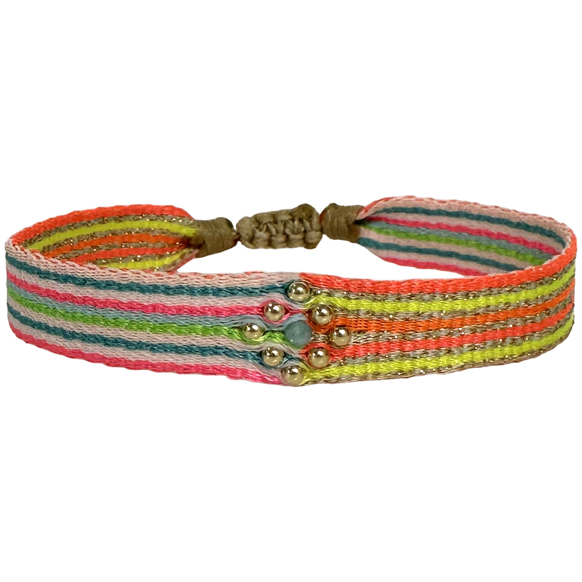 Bracciale in tessuto e perline