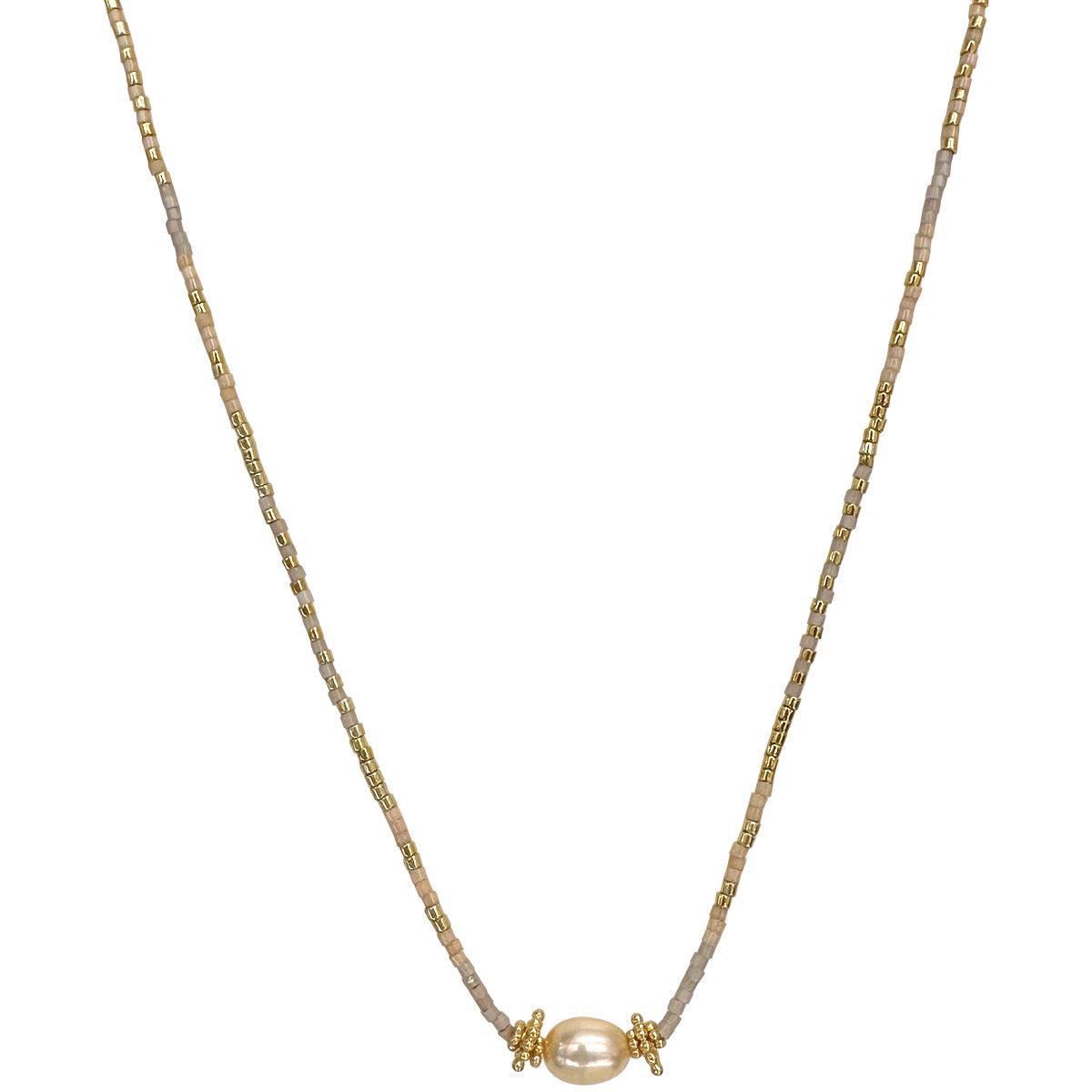 Collana con perline e perla centrale