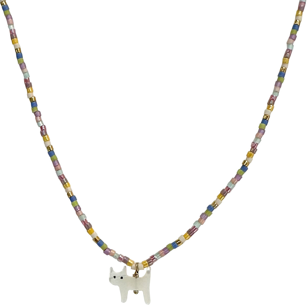 Collana con perline e gatto