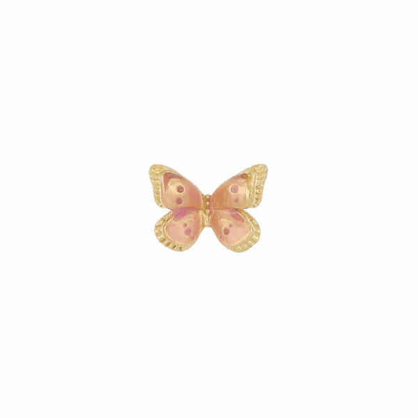ORECCHINO FARFALLA SMALTO ROSA