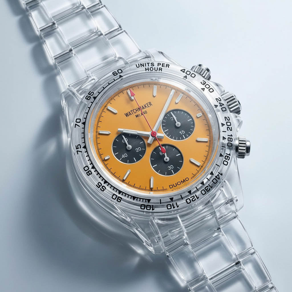 Orologio quadrante giallo