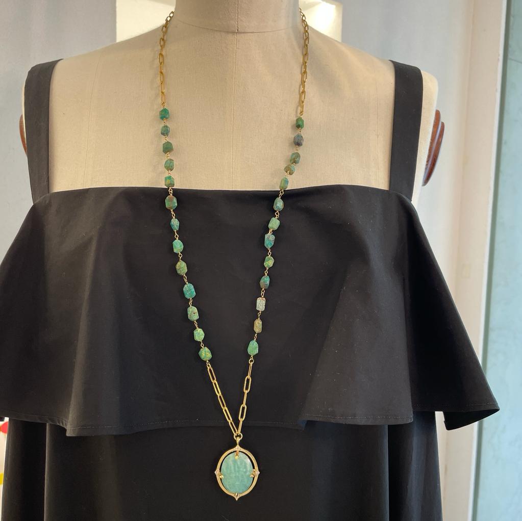 Collana lunga pietra turchese