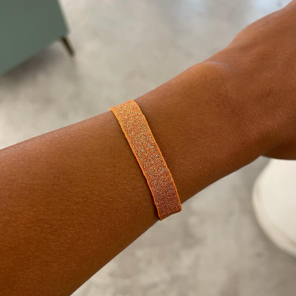 Bracciale cordino Intrecciato arancio