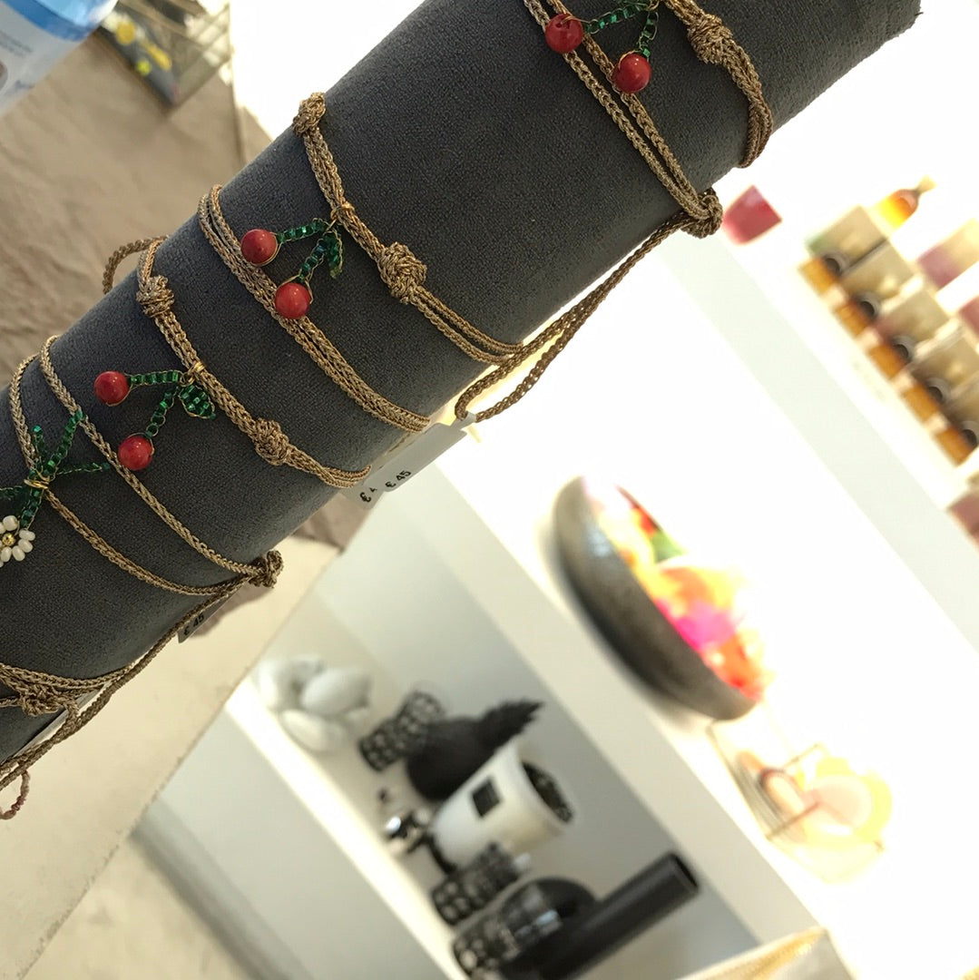 Bracciale All'uncinetto con ciliegia