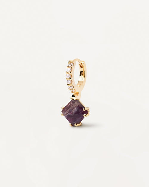 ORECCHINO SINGOLO FUJI CHAROITE