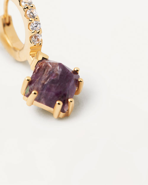 ORECCHINO SINGOLO FUJI CHAROITE