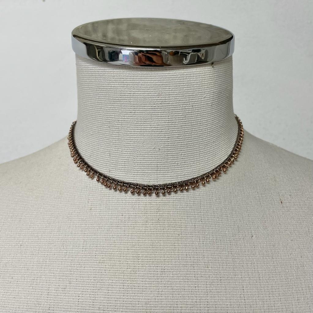 N° 217 BRACELET/NECKLACE GREY AND ROSE
