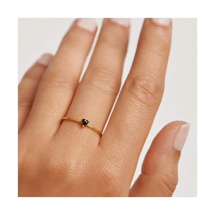 Anello in Oro Black Heart-Girocolli-PDPAOLA- -Gioielleria Granarelli