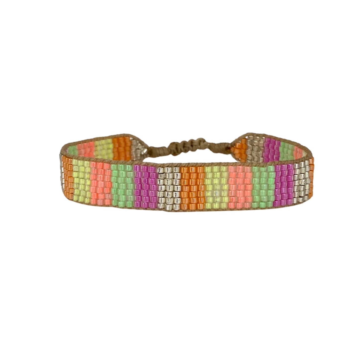Bracciale con perline oro e perline neon
