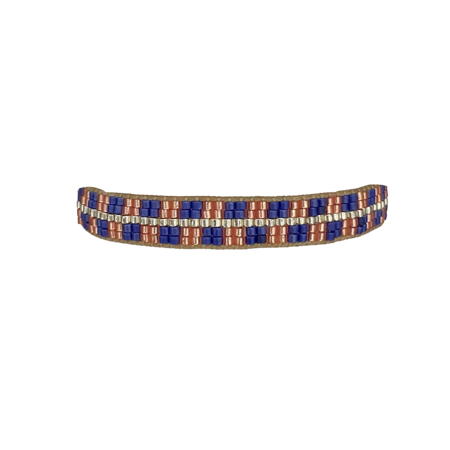 Bracciale con perline blu rosa