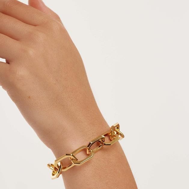 Gioielleria Granarelli PdPaola argento Bracciale Large Signature Link Gold PU01-152-U