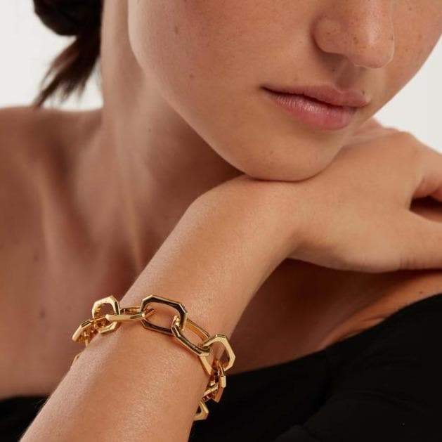 Gioielleria Granarelli PdPaola argento Bracciale Large Signature Link Gold PU01-152-U