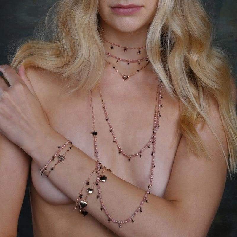 Gioielleria Granarelli Maman et Sophie Argento Bracciale Rodocrosite e Spinelli BPISF2ROSP