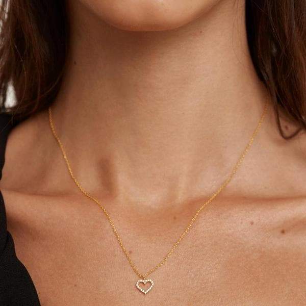 Collana Ultra Basic White Heart-Girocolli-PDPAOLA- CO01-220-U -Gioielleria Granarelli