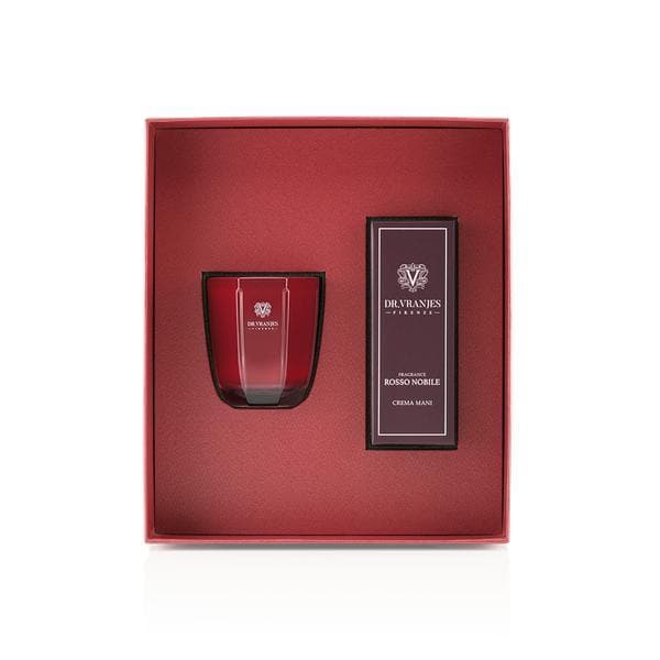 Living Gift Box Rosso Nobile Candela 80 gr + Crema Mani 50 ml DR. VRANJES