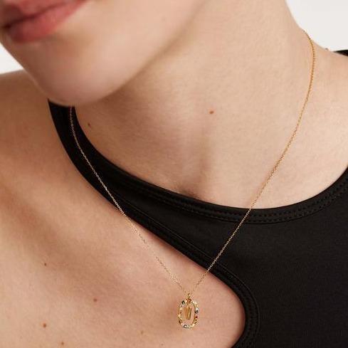 Girocollo pdipaola iniziale Lettera V argento e pietre