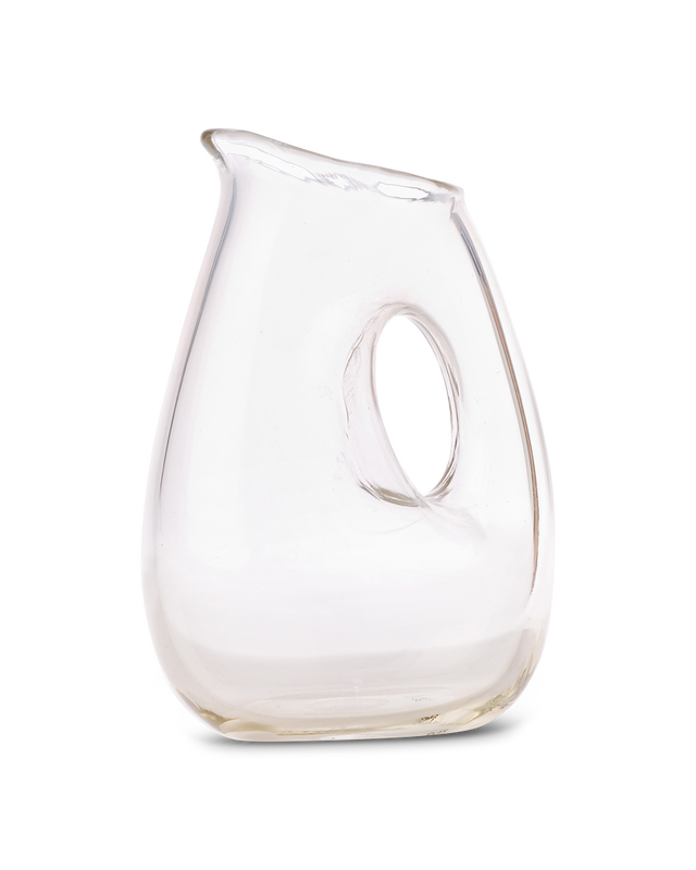 Caraffa vetro trasparente con buco