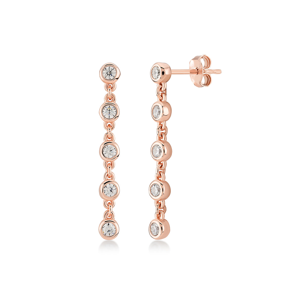 Finitura Rosegold , Zirconi Bianchi , diam. 2 mm