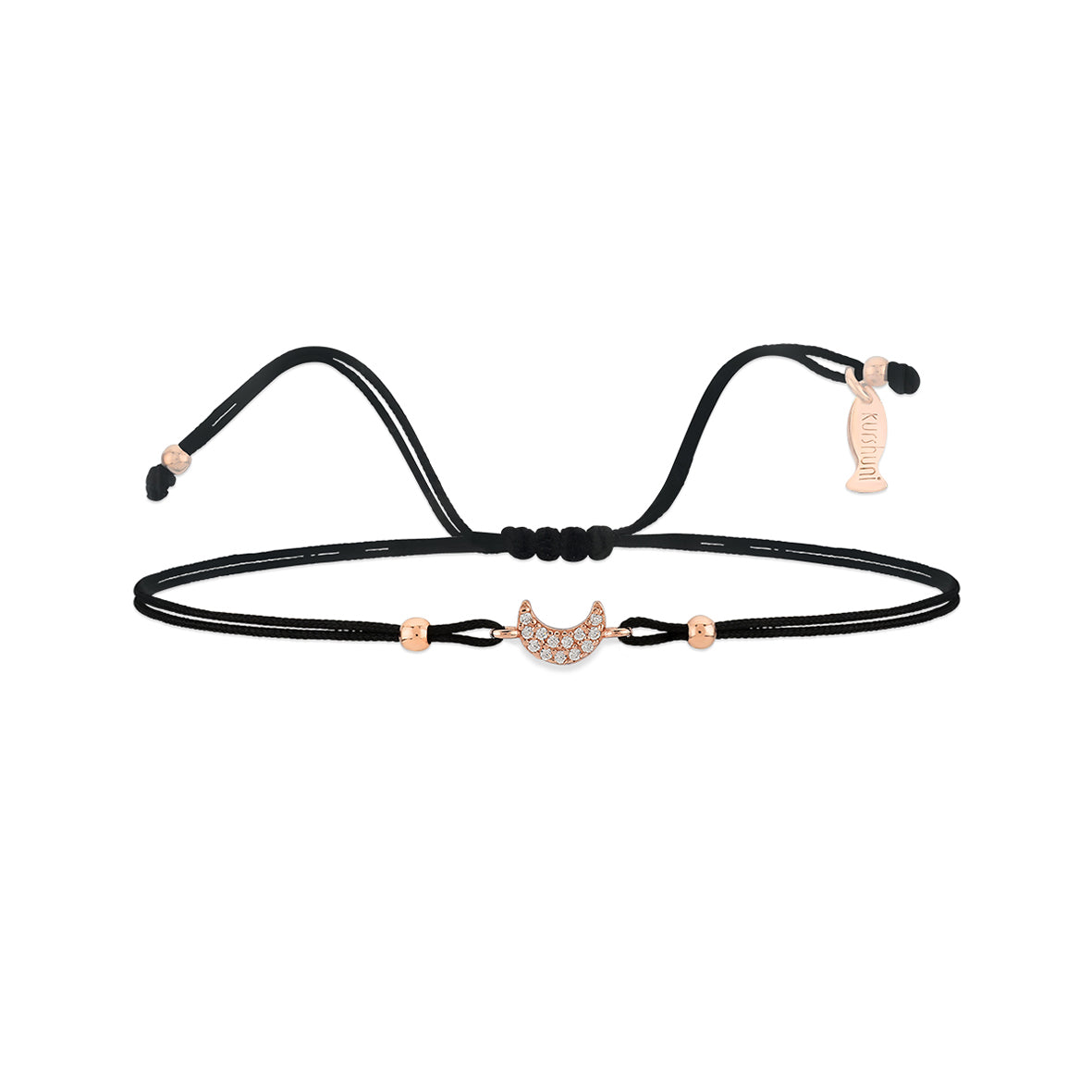 Bracciale Finitura Silver , Zirconi Bianchi , Stringa Black